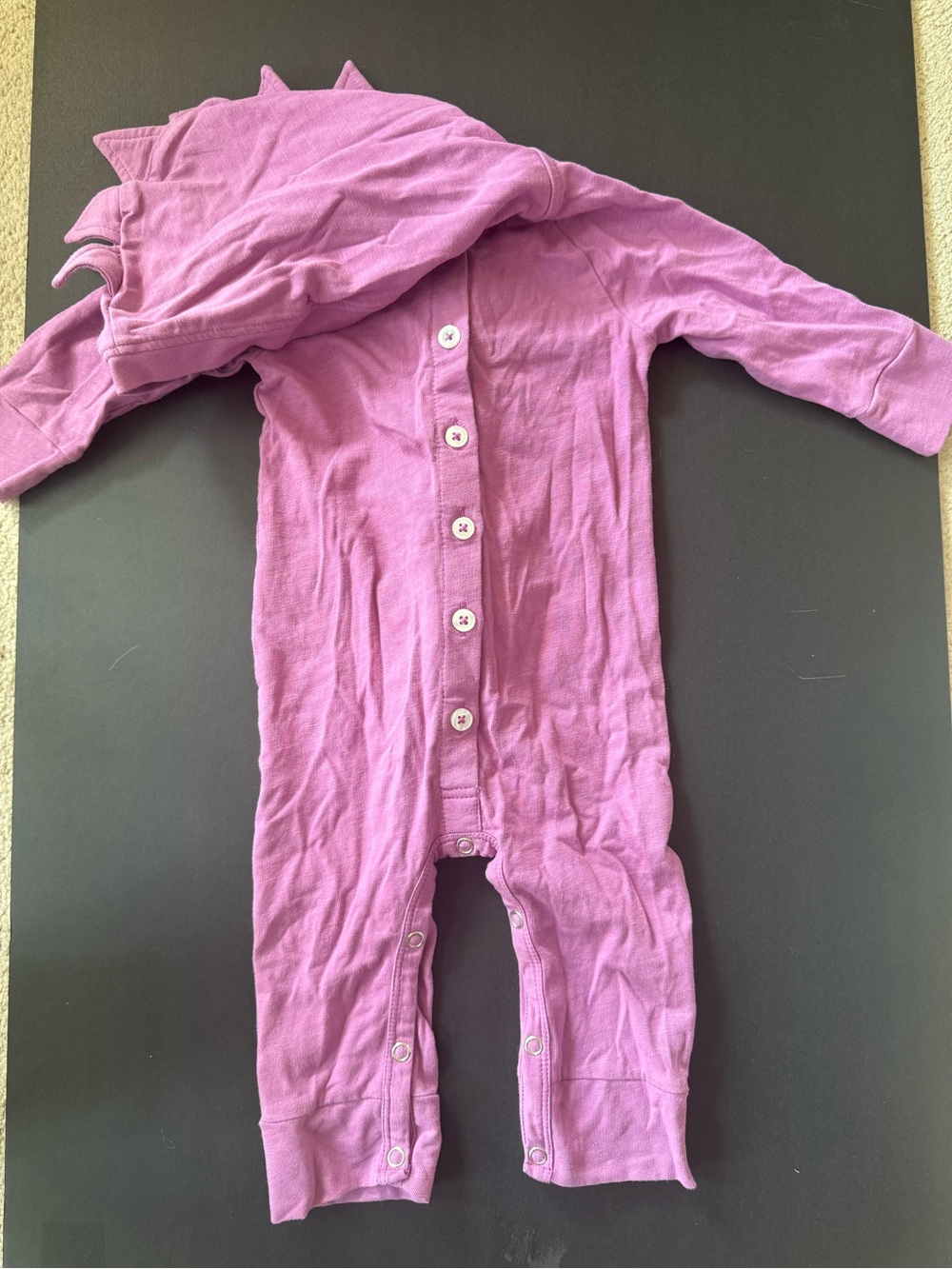 kate quinn Lavender Pink Hooded Dinosaur Footie One-Piece